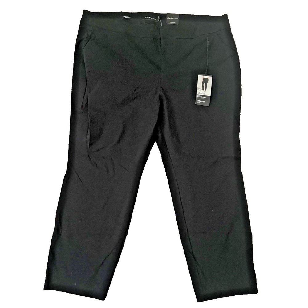 Studio by Torrid Dress Pants Womens 28R Black Straight Leg Standard Stretch - Picture 1 of 4